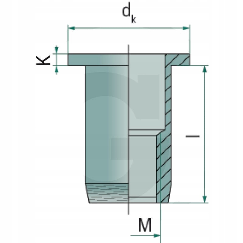 Nitonakrętka M6-30, Gwint M6, Zakres zacisku 0,5 Marka AG-Tech