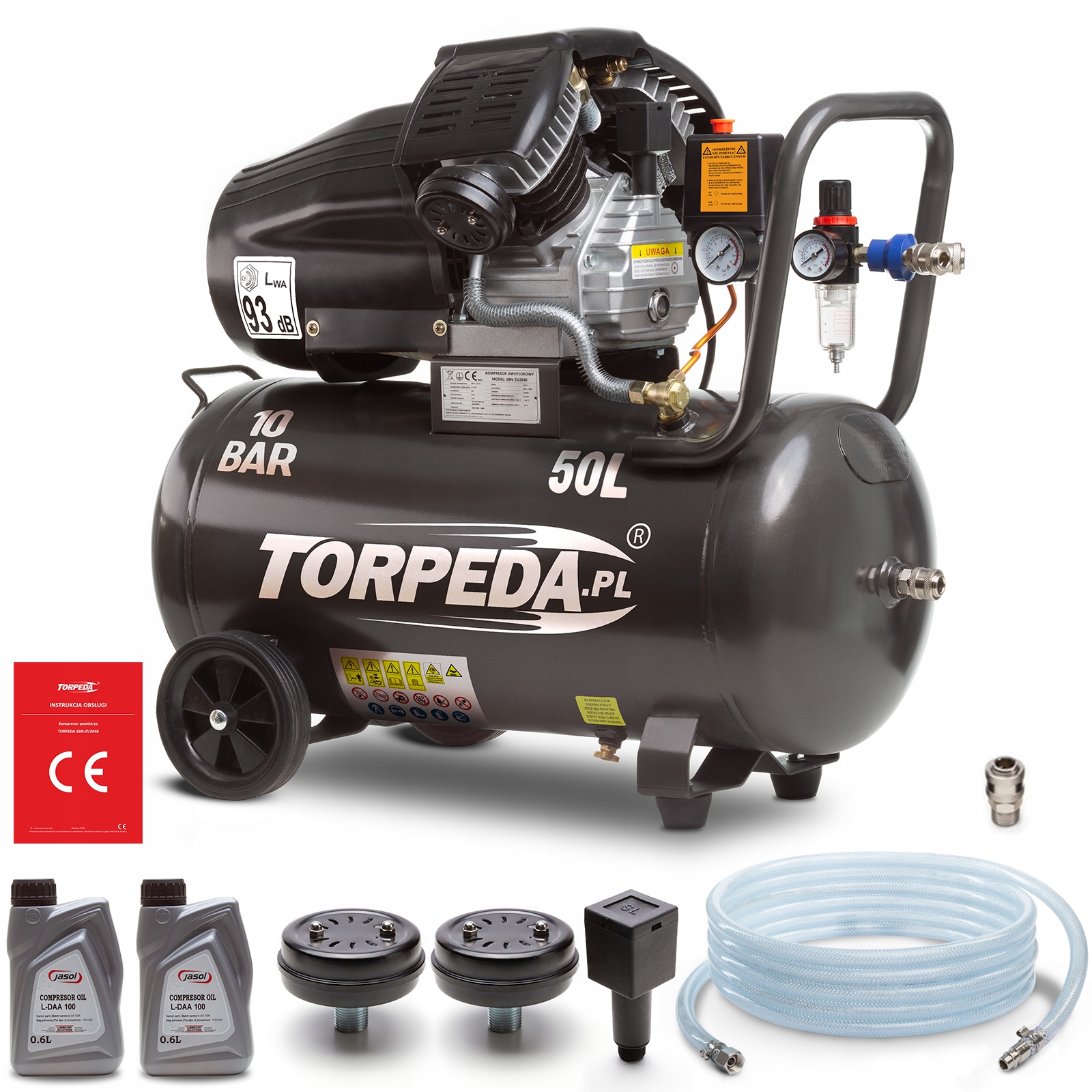 KOMPRESOR OLEJOWY DWUTŁOKOWY 2.2KW TORPEDA 230V