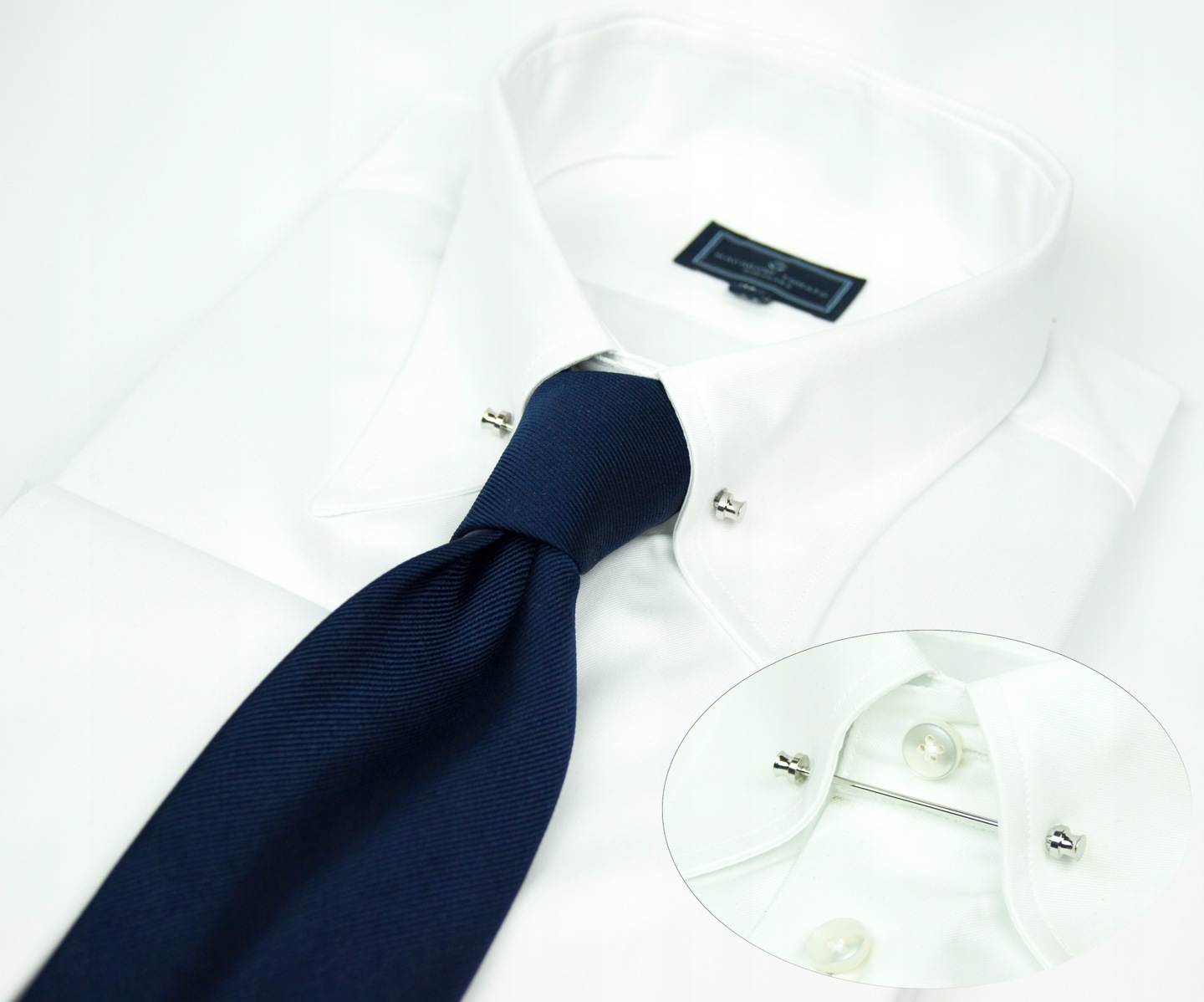 Szpilka do kołnierzyka Pin collar Bar Silver Długość 65 mm