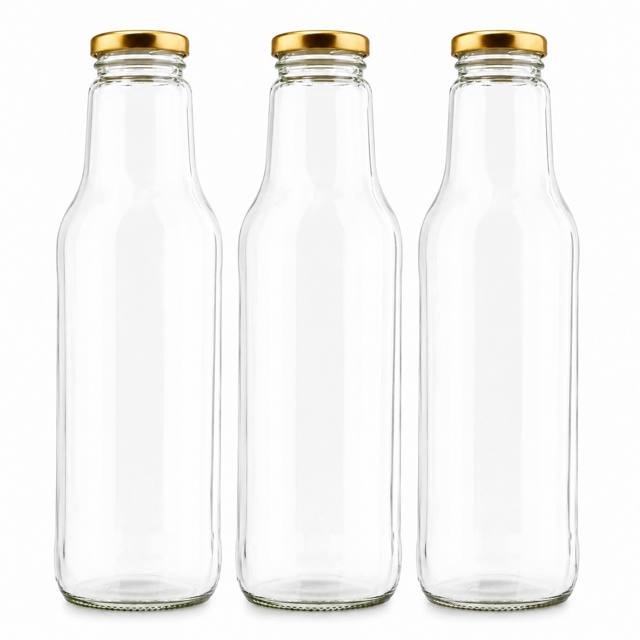 42x skleněná láhev 750 ml uzávěr 43 mm, zlatá/na džusy, sirupy a těstoviny