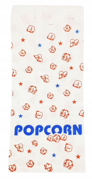 Torebka papierowa mała z nadrukiem POPCORN 200szt. Stan opakowania oryginalne