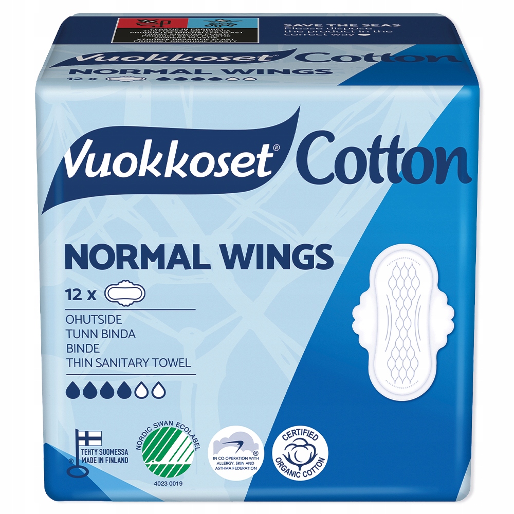 Vuokkoset Podpaski ze Skrzydełkami Normal 12x12szt Stan opakowania oryginalne