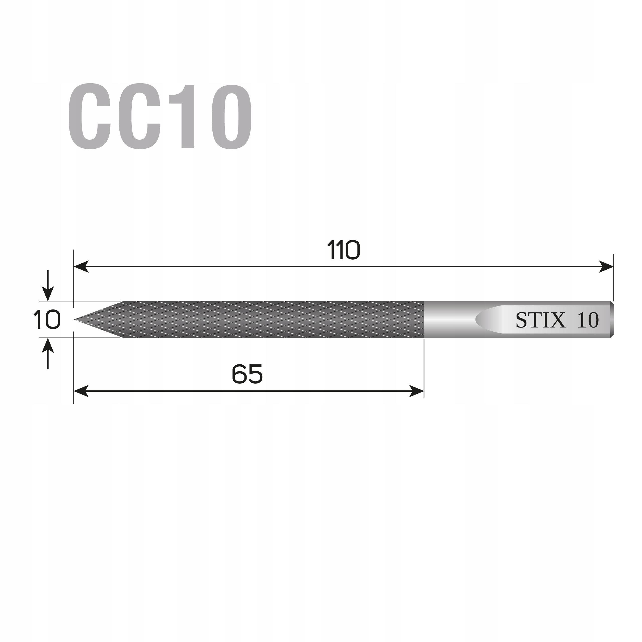 FREZ 10X110MM HARTMETAL WĘGLIK WOLFRAMU DO OBRÓBKI KORDU NA WIERTARKĘ STIX Marka Stix