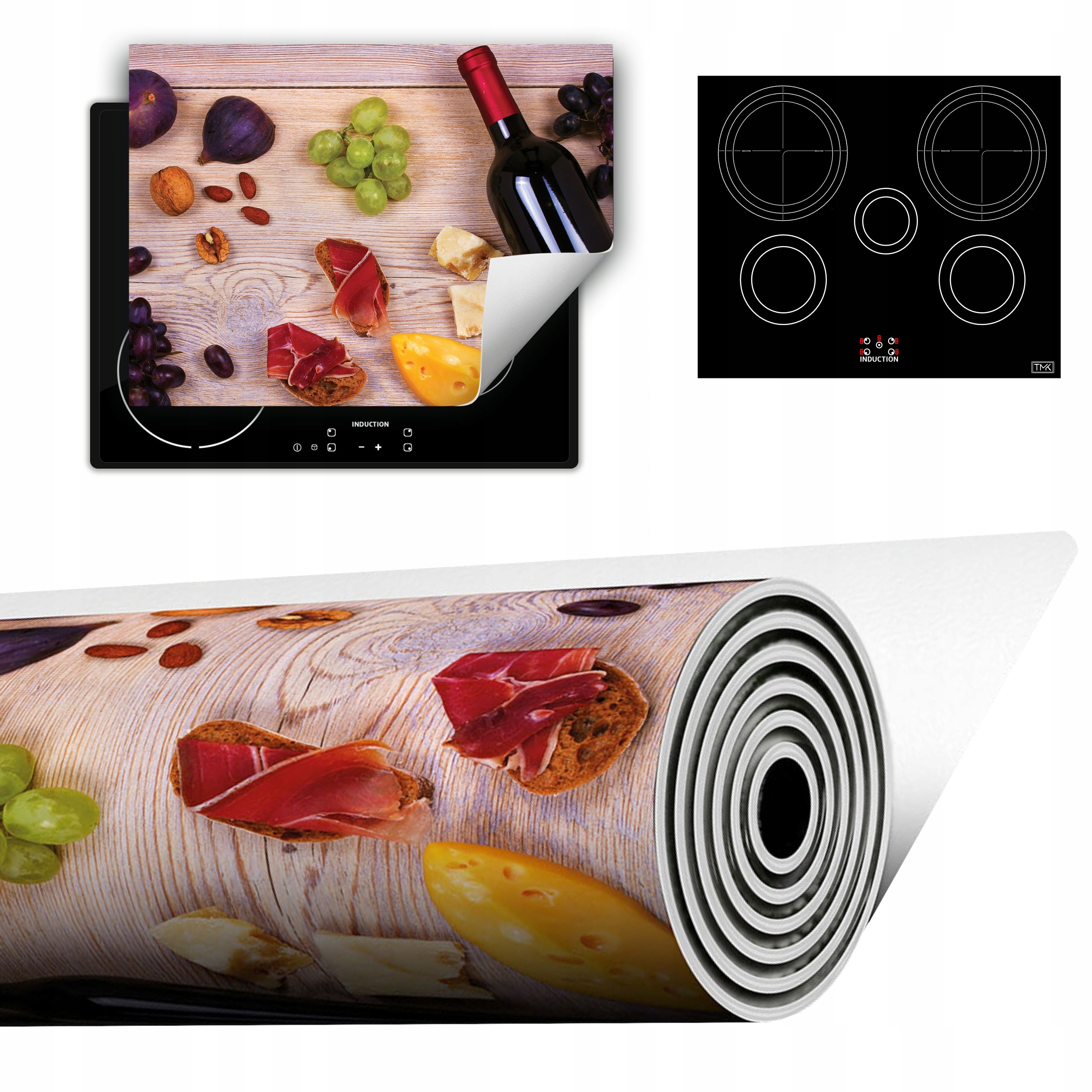 Vinylová Podložka Do Kuchyně Více Místa 70x52 víno dřevo