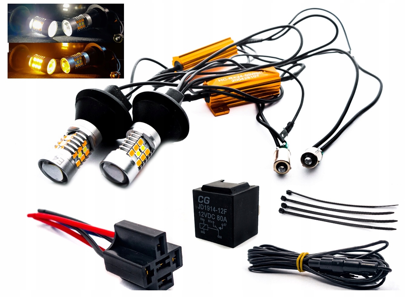 2w1 - Индикаторы направления + дневные светодиодные 2in1 DRL H21W 64136