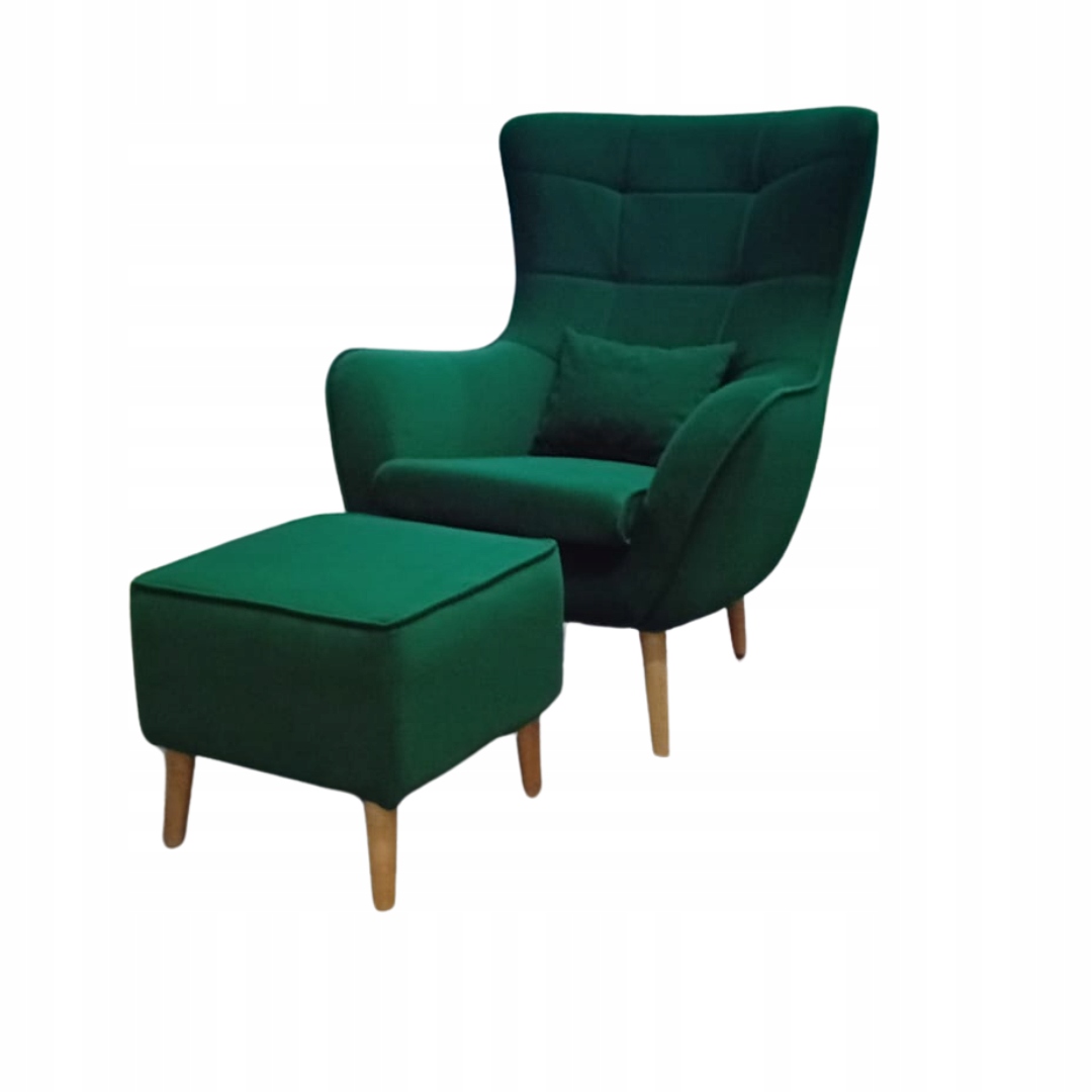 fotel uszak Hornel + pufa (tkanina Spark 15)