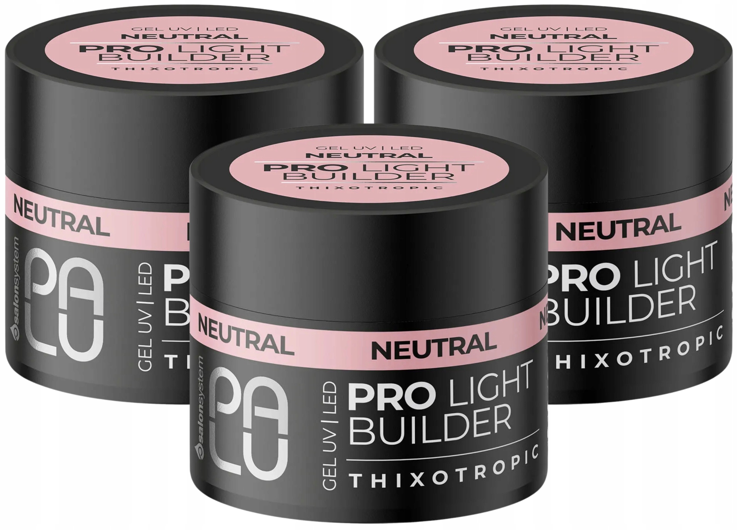 3 x Palu Stavební Gel Neutral na nehty Jednofázový samonivelační 90 g
