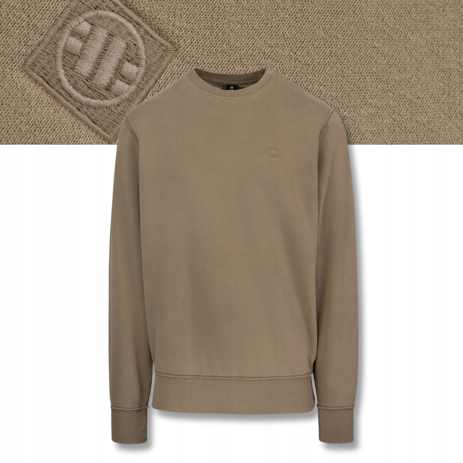 Pánská mikina bez kapuce Hackett s efektem sepraní Pitbull pro každodenní nošení, světle sepraný efekt