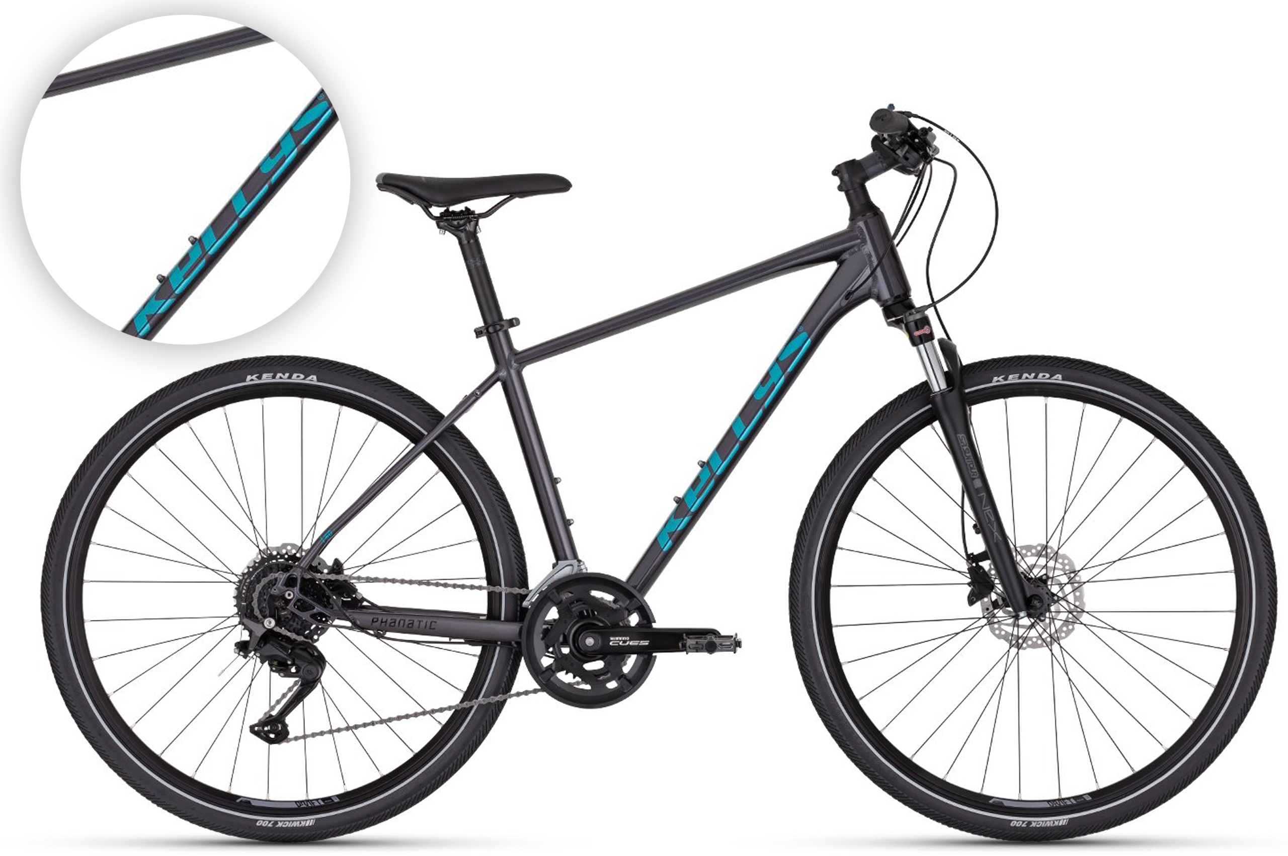 Rower 28" Crossowy Kellys Phanatic 50 rama L 21" Anthracite (antracyt) R26