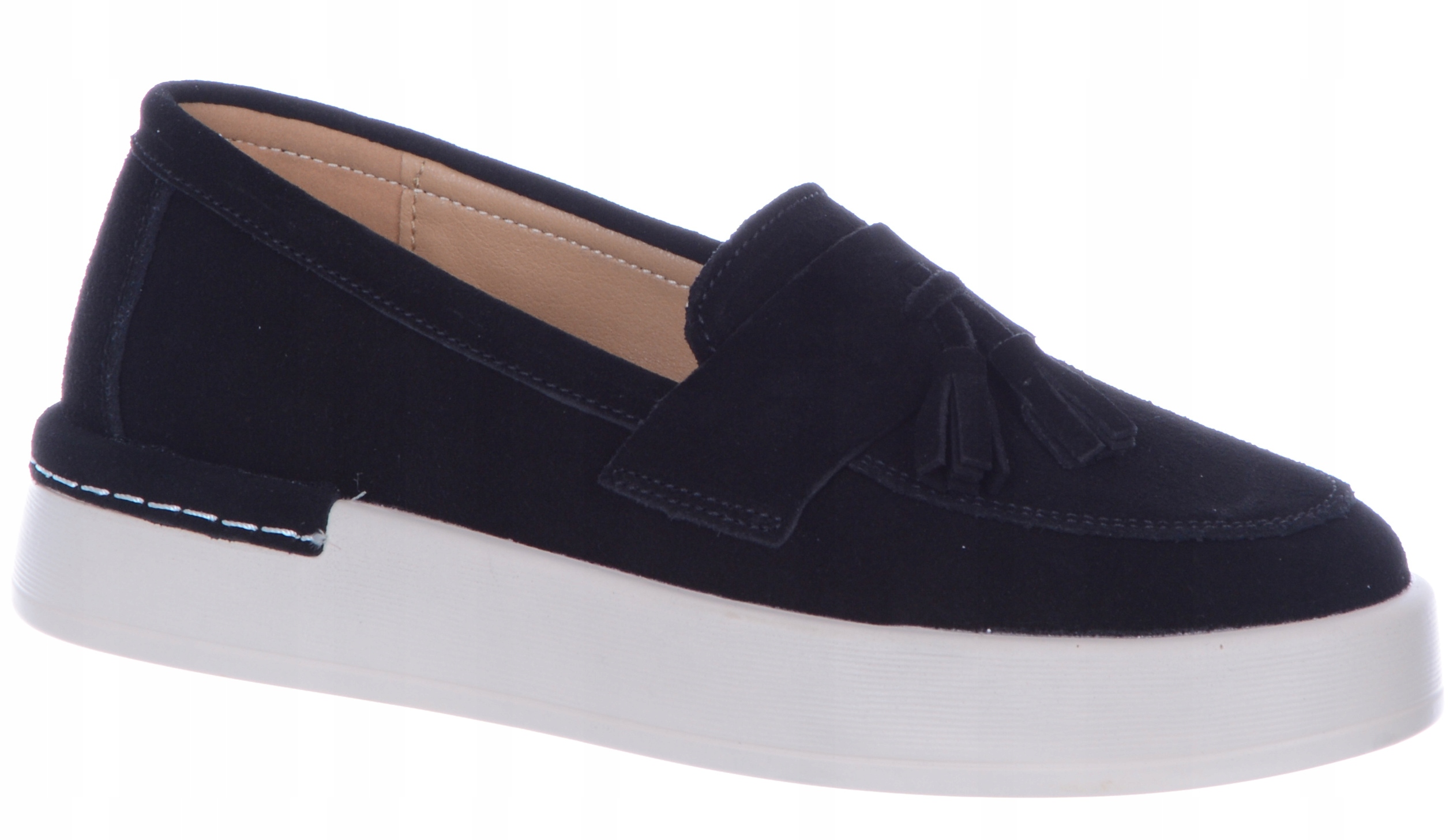 Černé kožené baleríny Loafersy Dámské s ozdobou Pohodlné 40