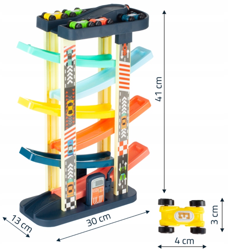 ZJEŻDŻALNIA TOR SAMOCHODOWY DLA SAMOCHODÓW + 6 AUT Model U354