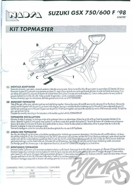 STELAŻ KUFRA TYŁ SHAD DO SUZUKI GSX Producent inny