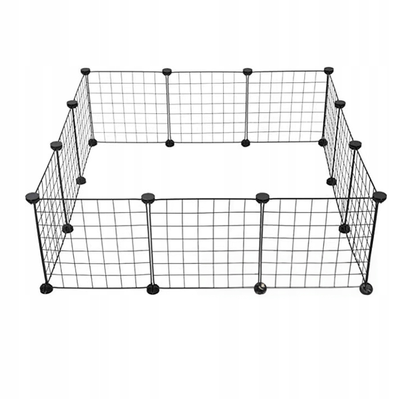 Levně Černá Kovová Kotec Pro Psa Kočku Králíka, Štěně 108x108 cm