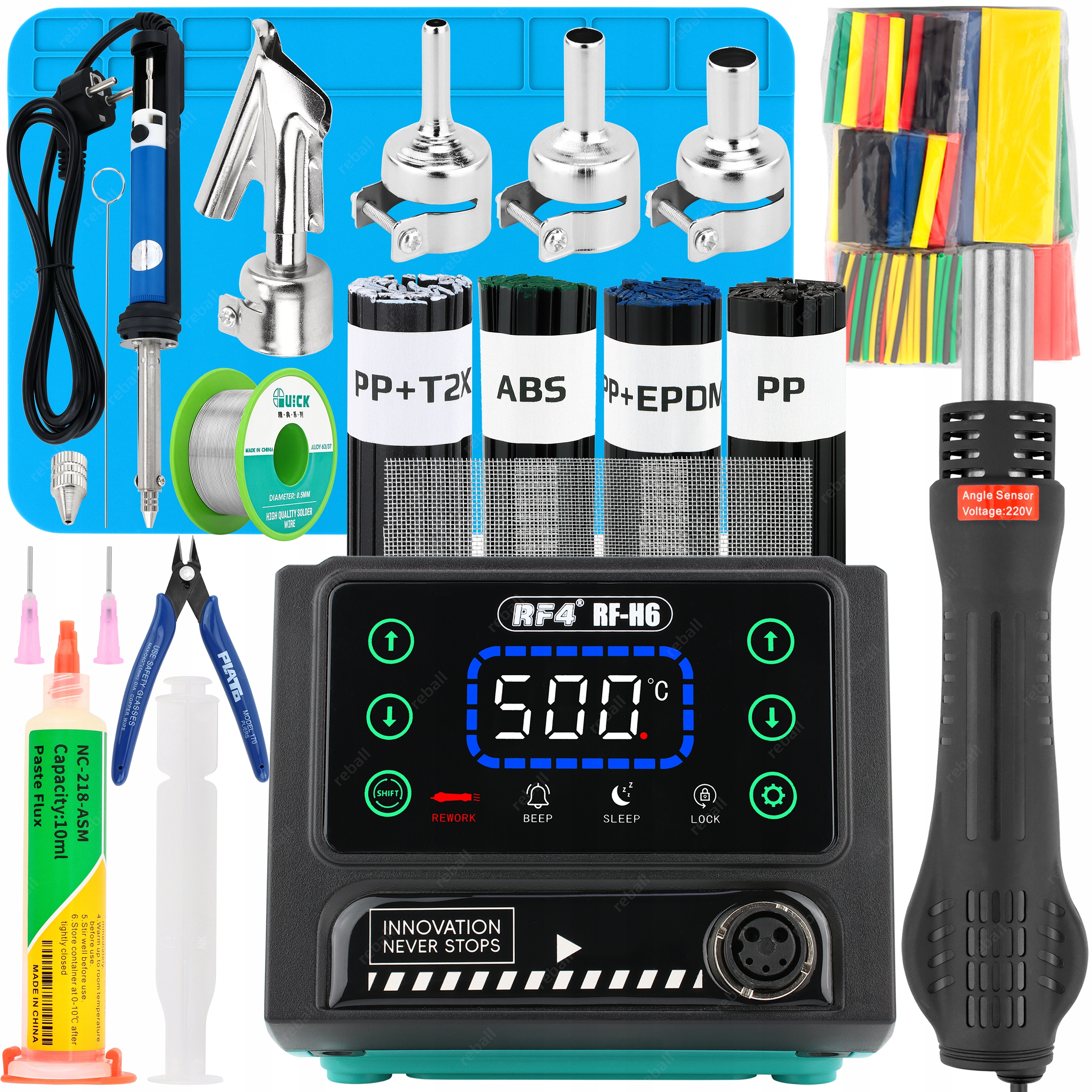 Pájecí Stanice Hot Air Pro Svařovač Plastů RF4 RF-H6 600W 500°C XXLv4