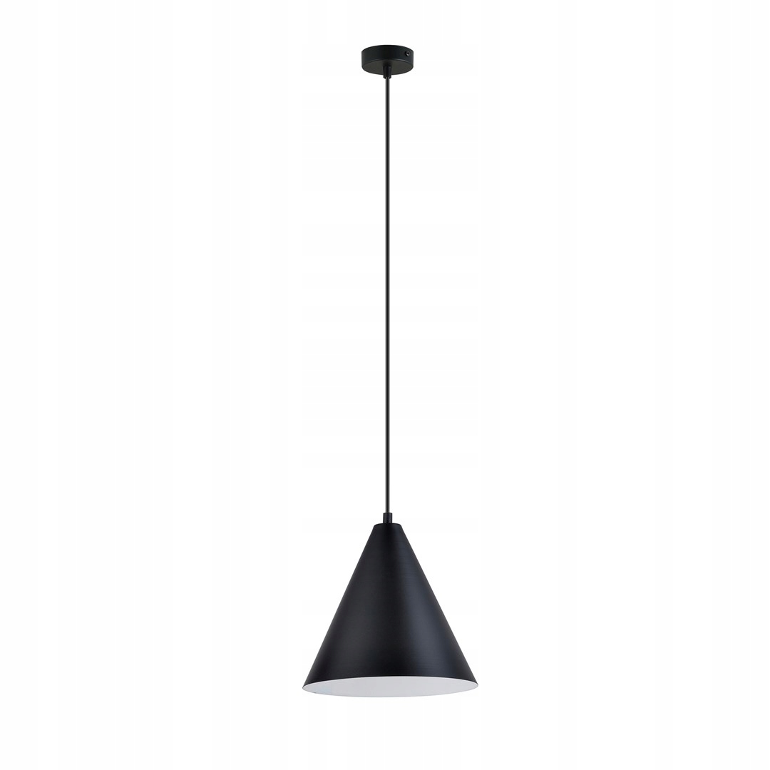 Závěsná lampa bodová černá bílá kužel nad stůl moderní 24 cm Emibig