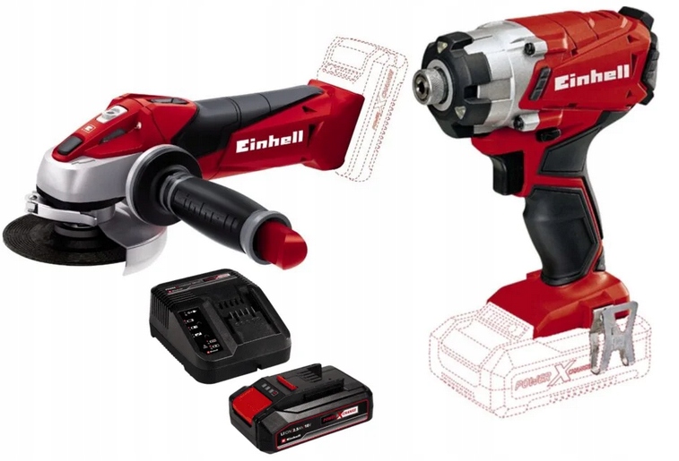Einhell Sada Elektrického Nářadí 18V Powerxchange 2,5AH Šroubovák Bruska