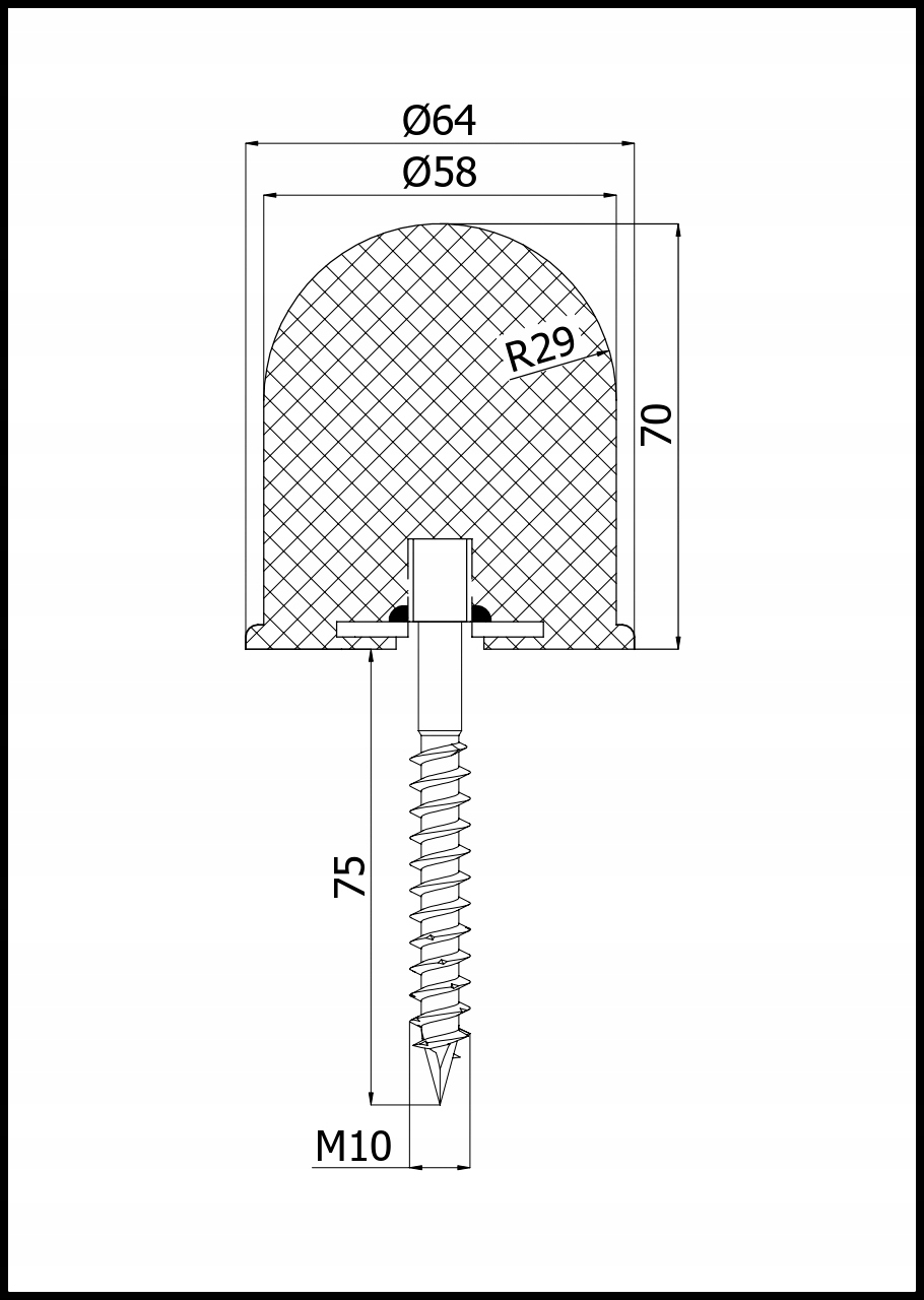 Odbojnik drzwiowy przykręcany Poliuretan PU Gwint M10 EAN (GTIN) 5906293433080