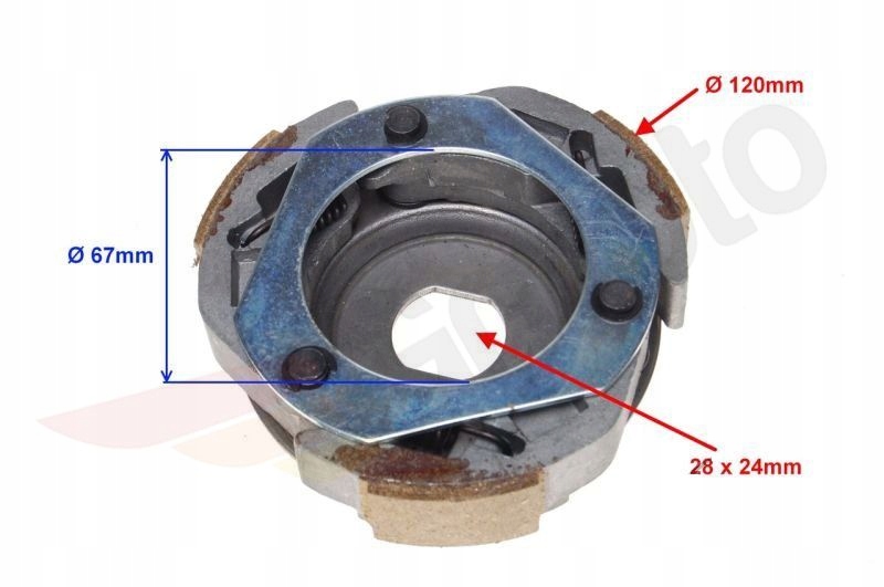 Sczęki sprzęgła sprzęgło odśrodkowe ATV Quad Skuter GY6 4T 125 150cm3 Numer katalogowy części AY51821