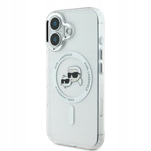 Etui Karl Lagerfeld IML Metal Karl&Choupette Head MagSafe na iPhone 16