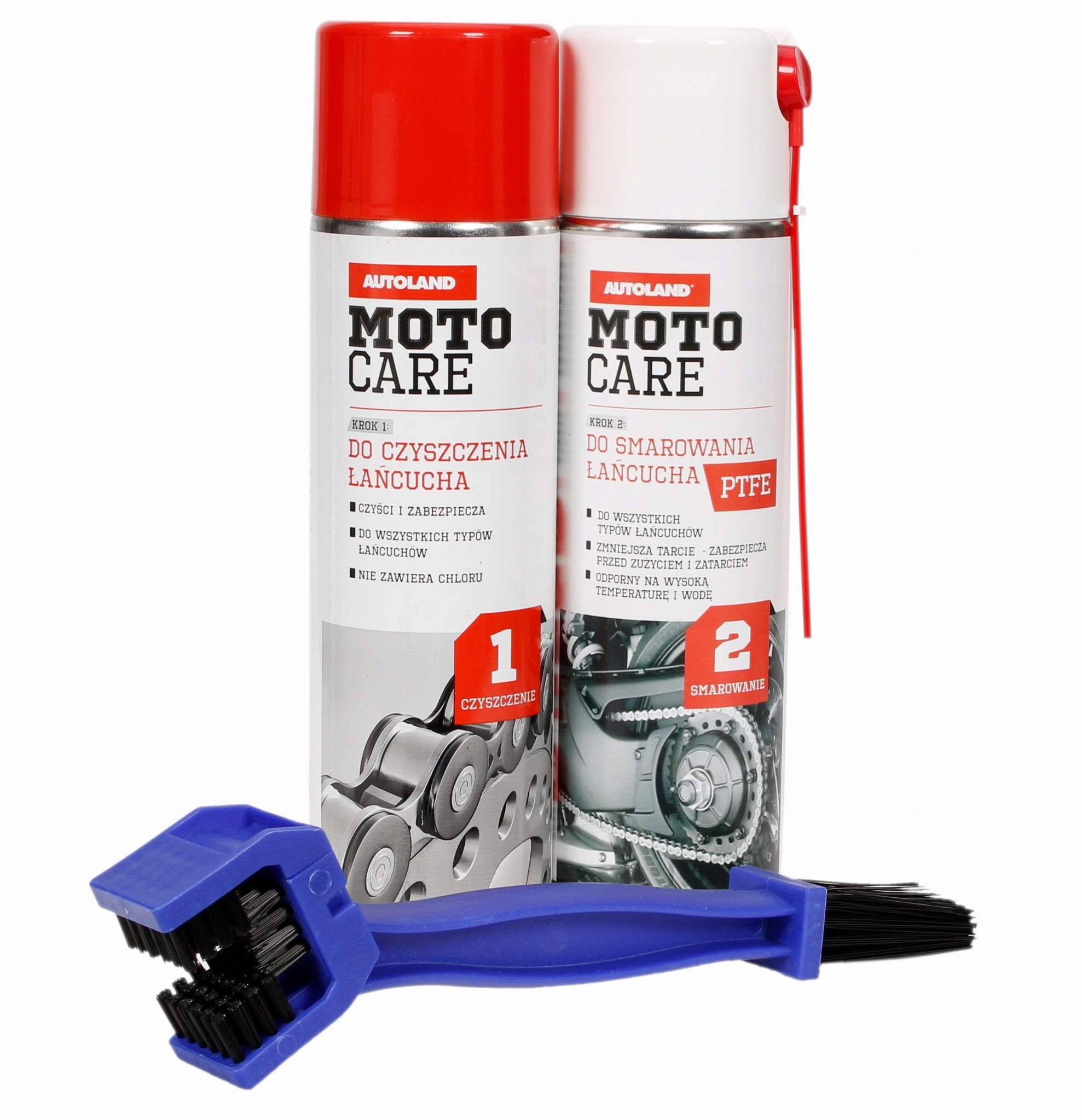 

Zestaw Smar do łańcucha szczotka czyściwo Motocare
