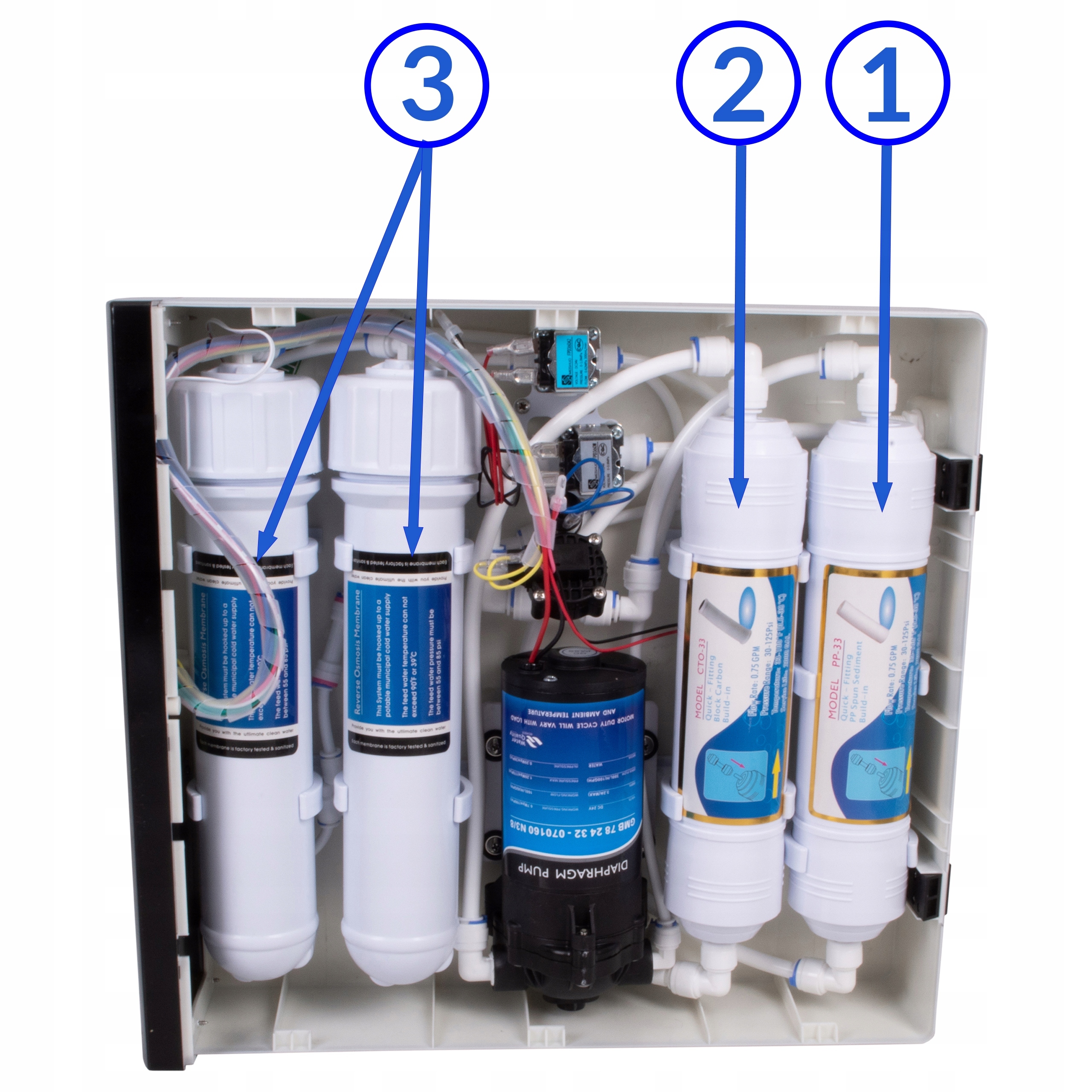 NANOPAD FILTR KUCHENNY NANOFILTRACJA 2x 250GPD jak ODWRÓCONA OSMOZA Kolor dominujący czarny
