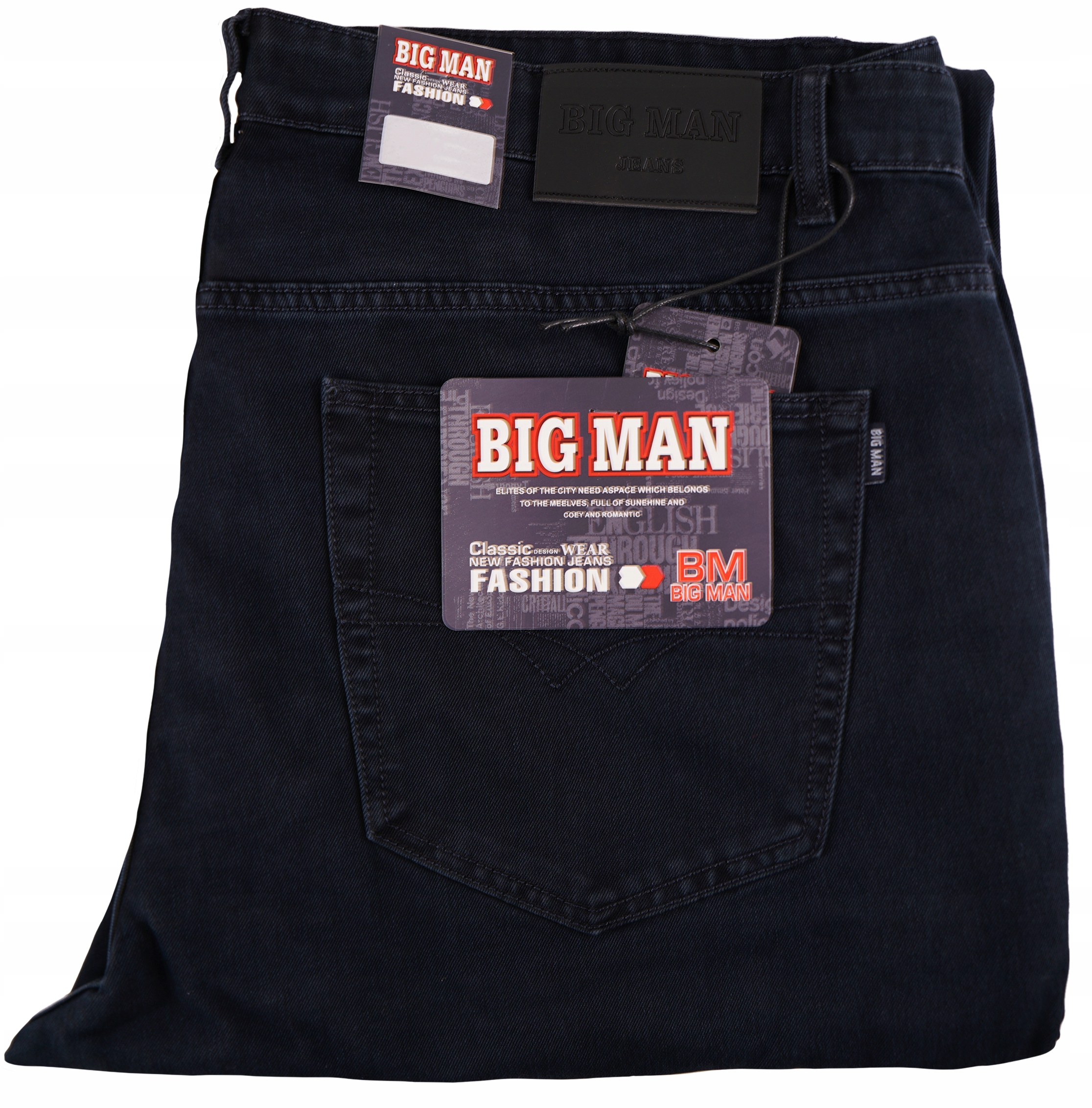 SPODNIE MĘSKIE GRANATOWE BAWEŁNIANE W35 L32 90-92 Marka inna