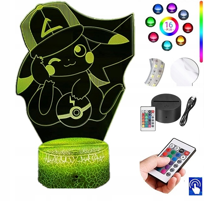 

Lampka na biurko Pikachu Detektyw 16 Led Plexido