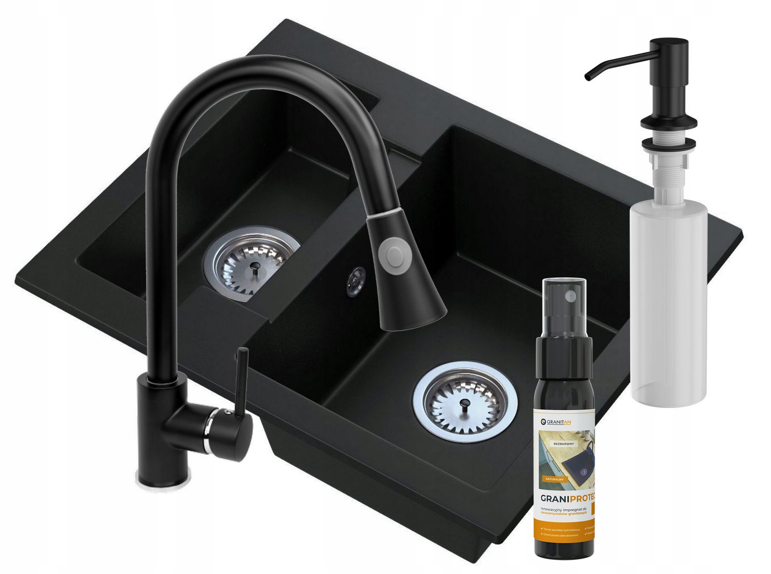 

Zlew Zlewozmywak Granitowy 6KOLORÓW Bateria Zestaw