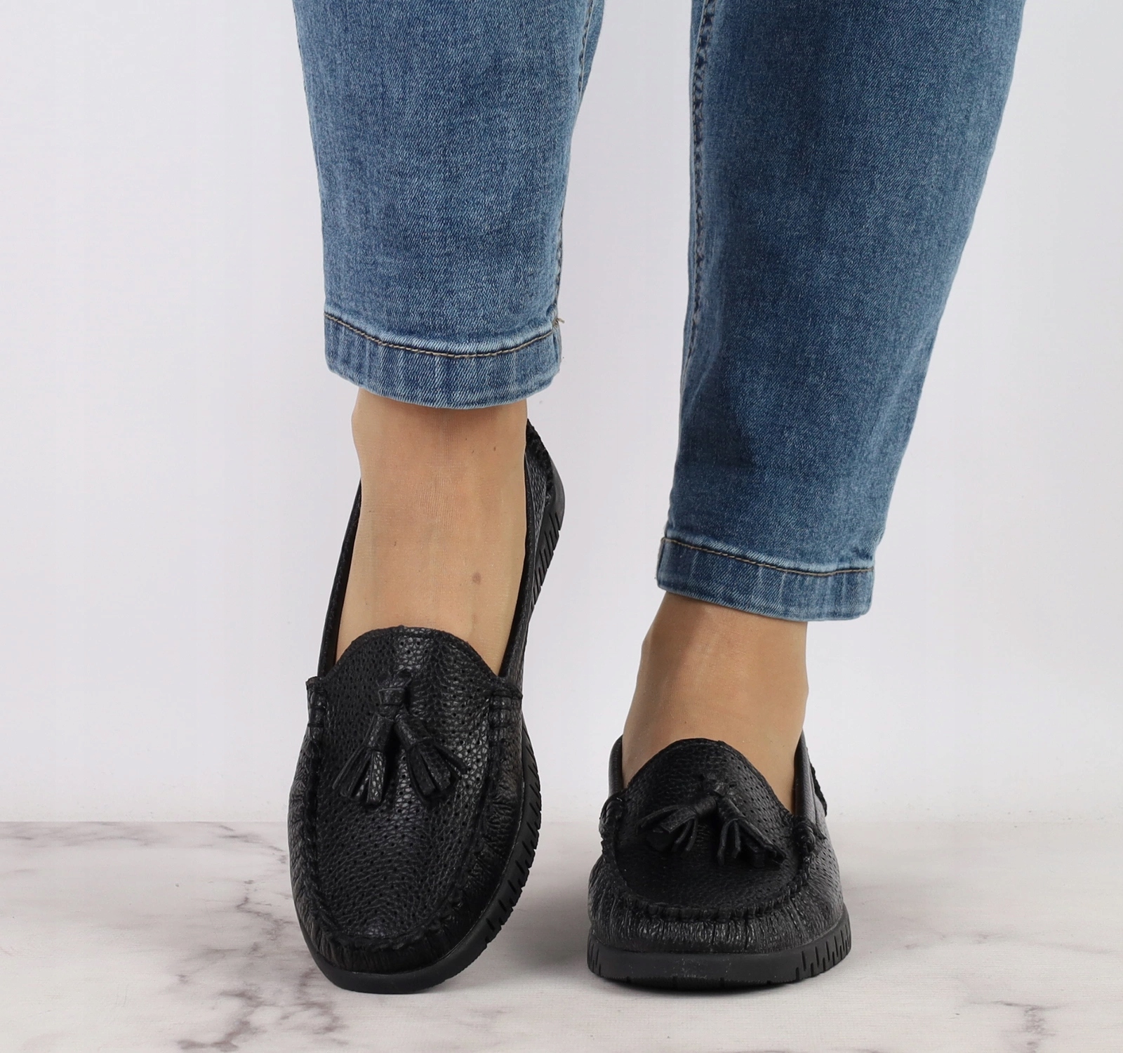 Komfortowe skórzane mokasyny półbuty płaskie wsuwane oddychające r.36 Marka Jezzi