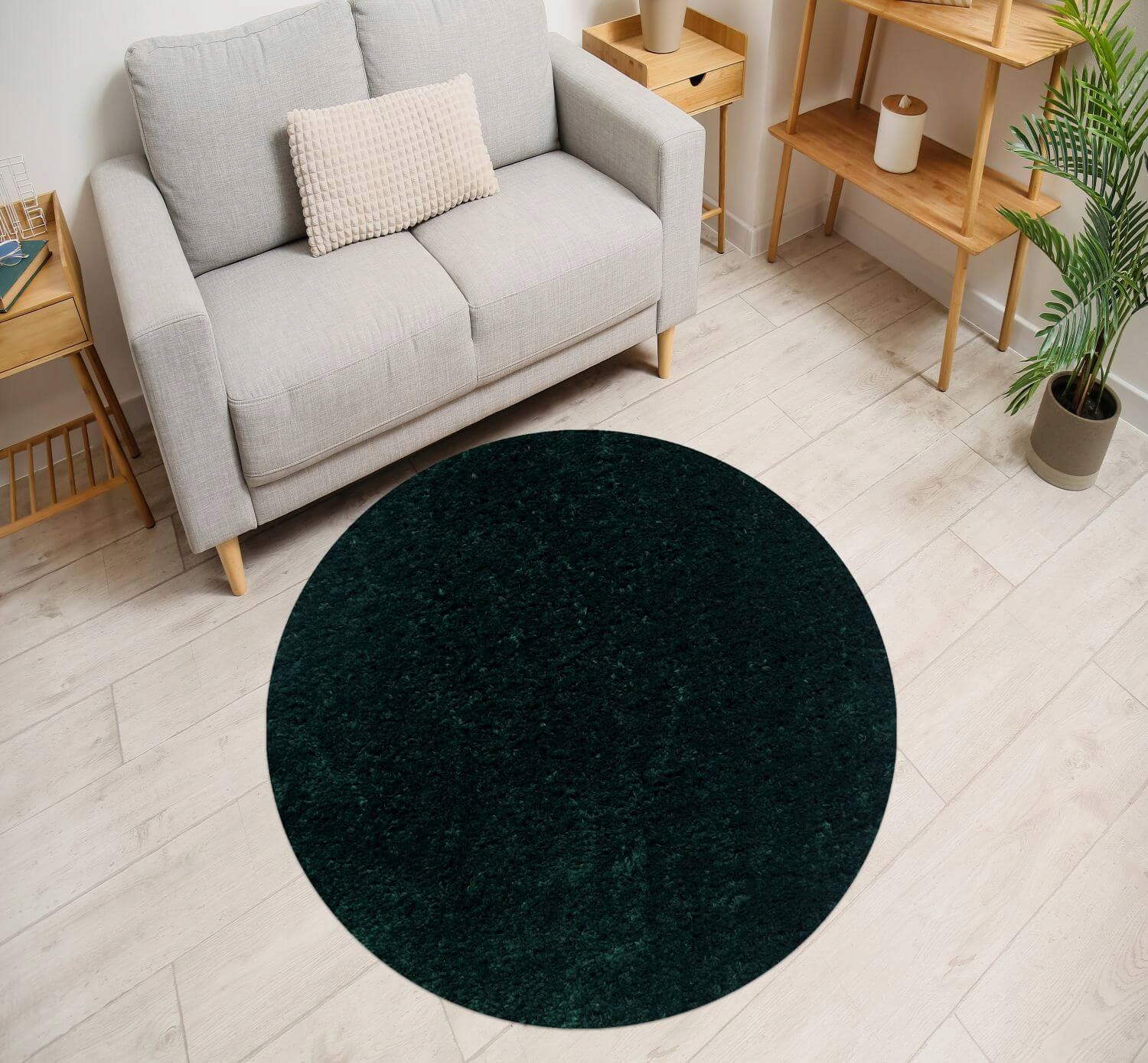 DYWAN SHAGGY OKRĄGŁY WŁOCHATY DO SALONU SYPIALNI PLUSZOWY ZIELONY 60X60 Szerokość produktu 60 cm