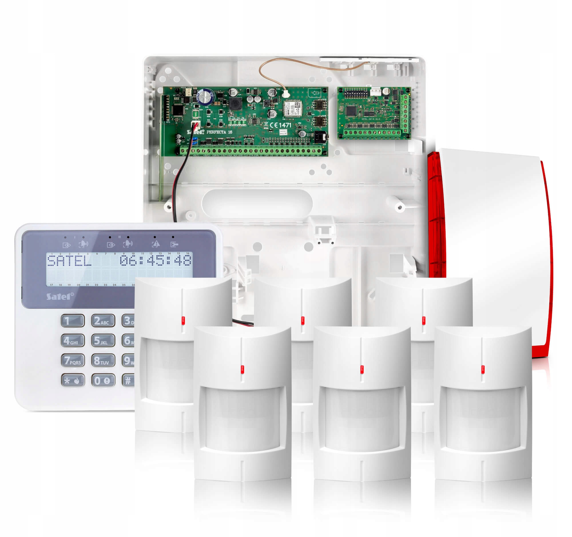 Bezdrátový alarm Satel Perfecta 16-WRL 6x LCD detektor Aplikace Gsm