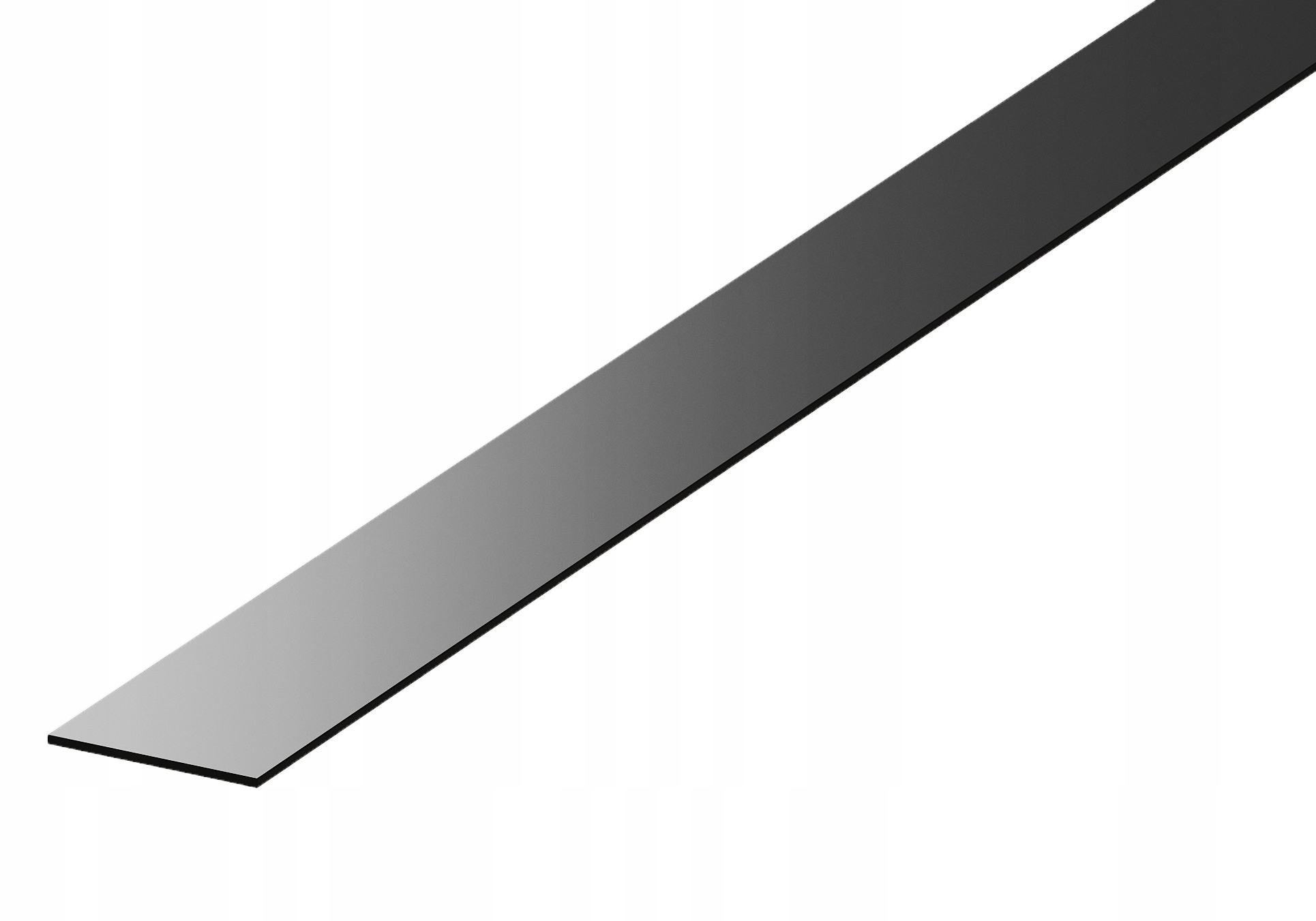 LISTWA DEKORACYJNA STALOWA PŁASKA CZARNY MAT PŁASKOWNIK 2cm x 270cm