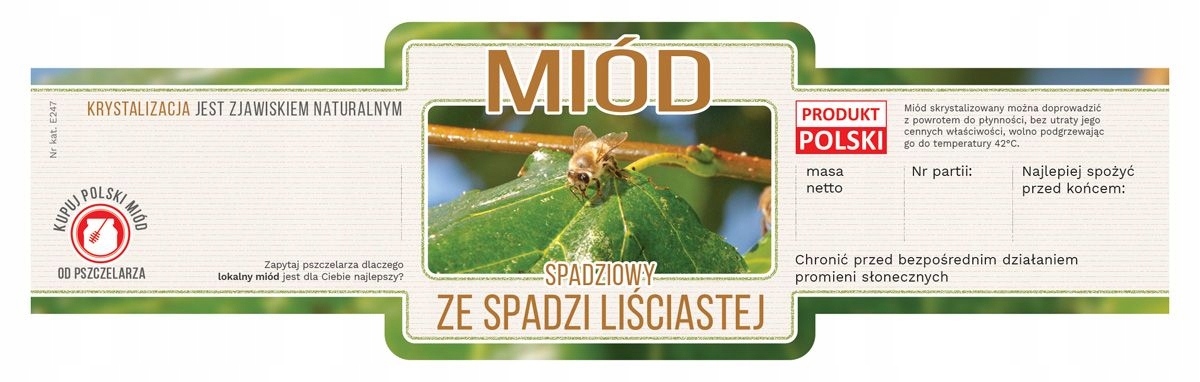 

Etykiety na miód spadziowy liściasty (100szt) E247