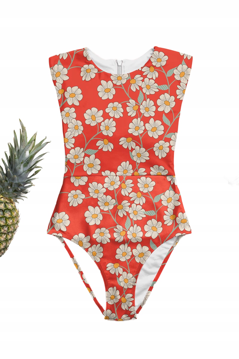 Averie Červené Jednodílné Plavky S Květinami Xs 6BA