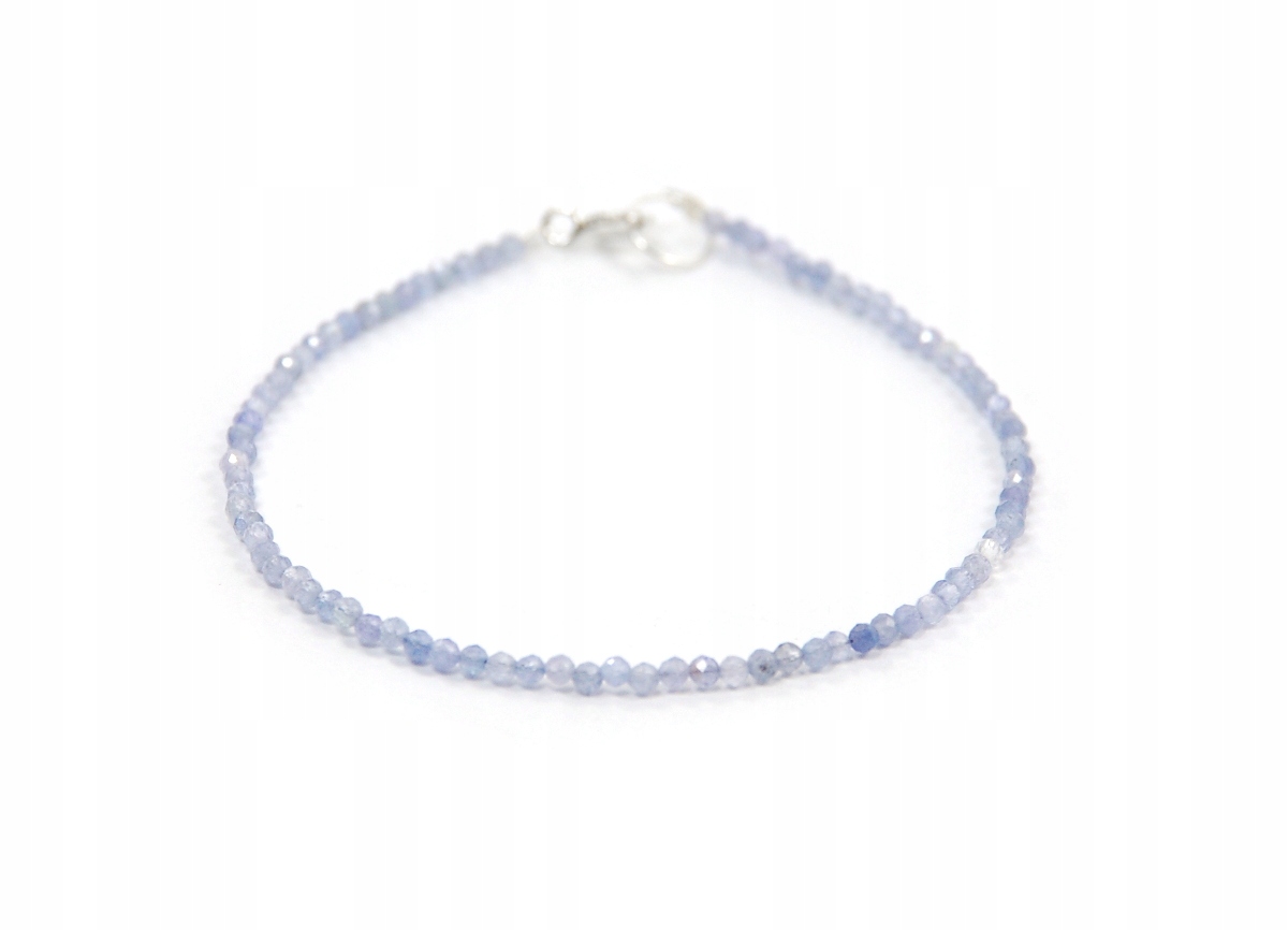

Bransoletka naturalny Tanzanit kulki 2mm srebro