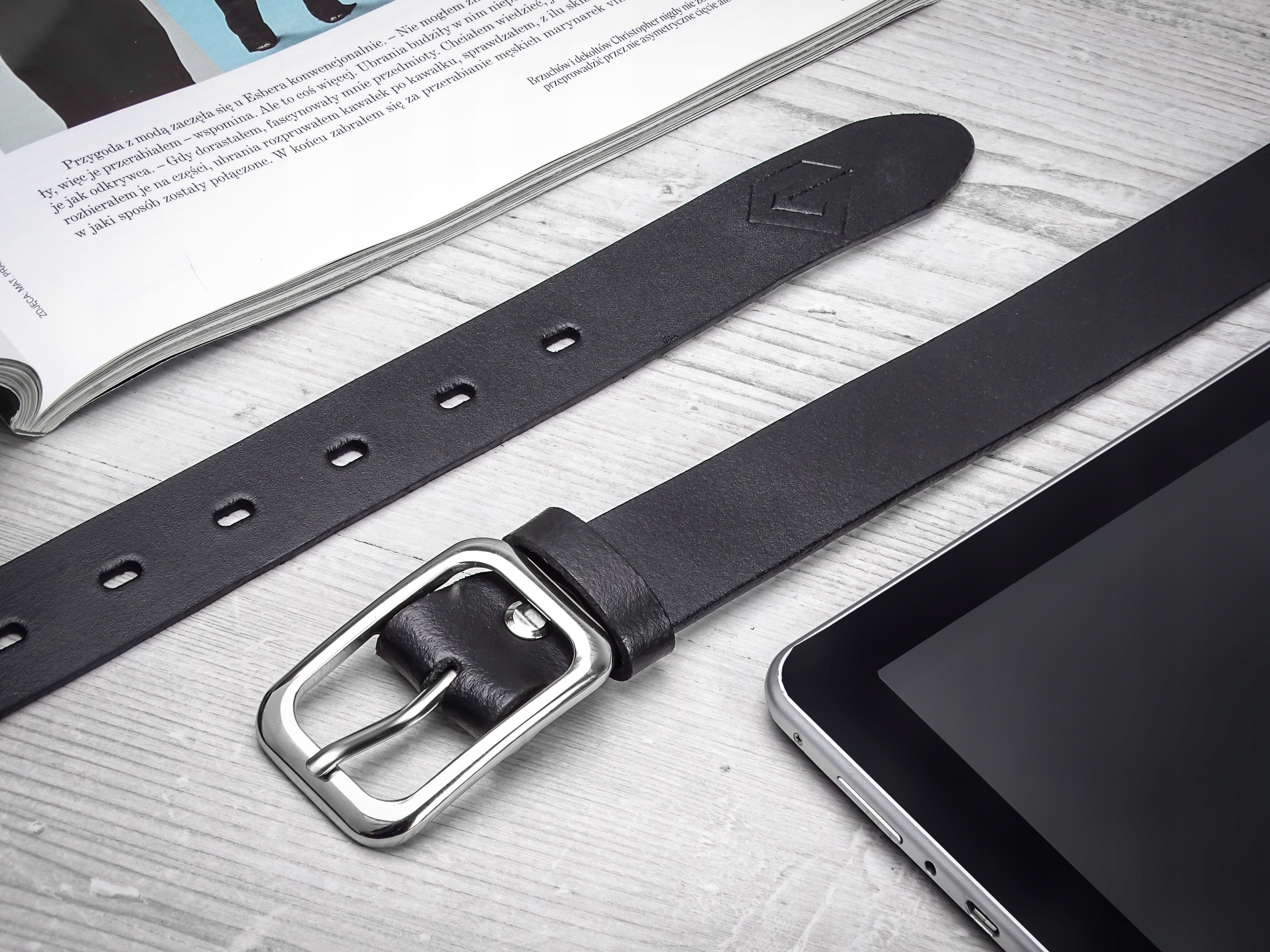 Skórzany Gracio Pasek Damski Klamra Srebrna 150cm Maks. szerokość 3 cm