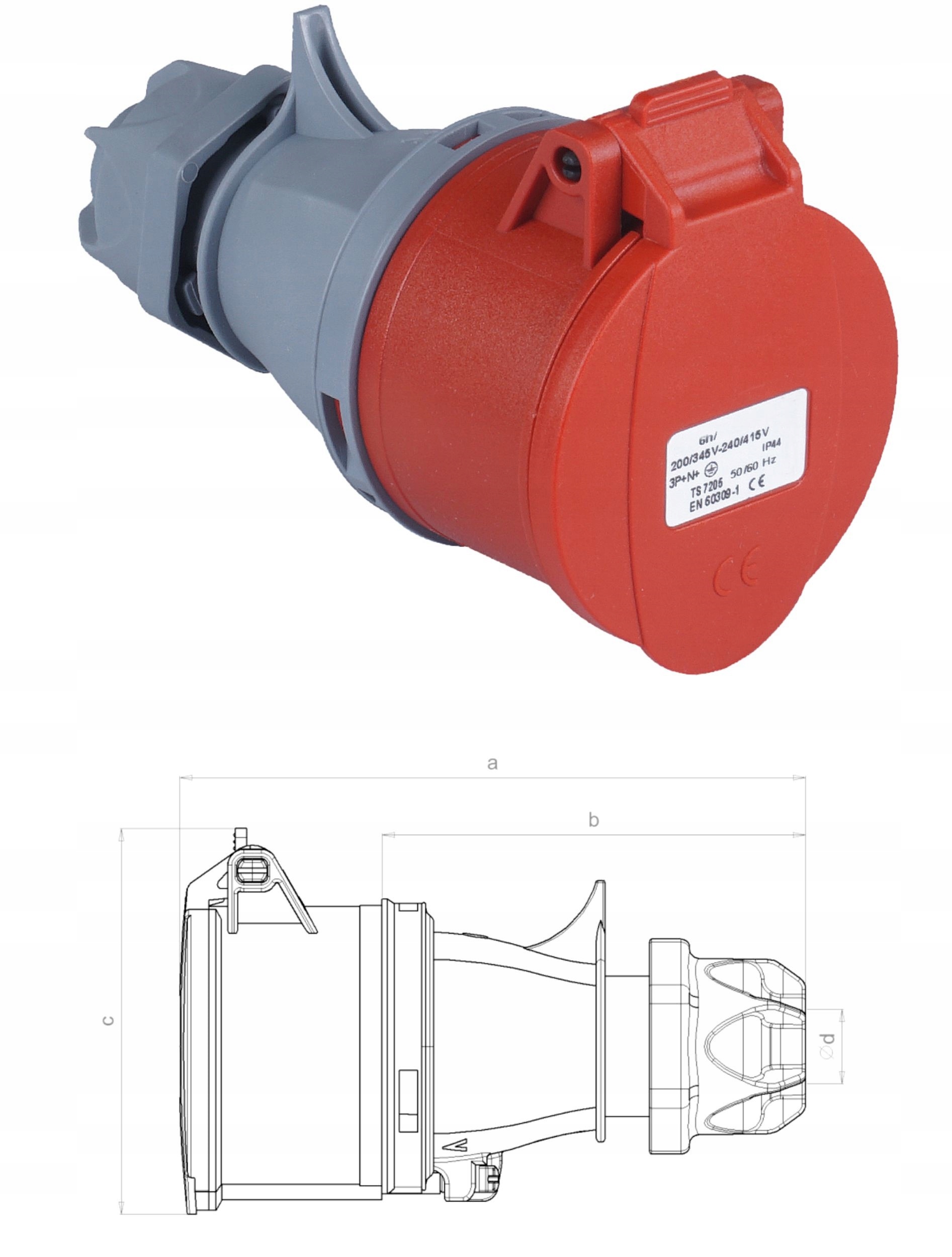 POWER ADAPTER PLUG CAMPING CEE REDUCTION ADAPTER 16A TO 32A 5P 400V Brand Adelid