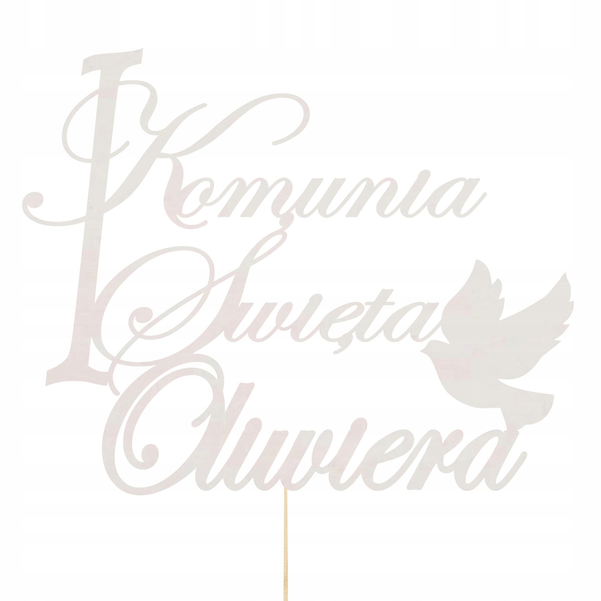 Topper dekoracja na bok tortu pik Pierwsza Komunia Święta bermata imię