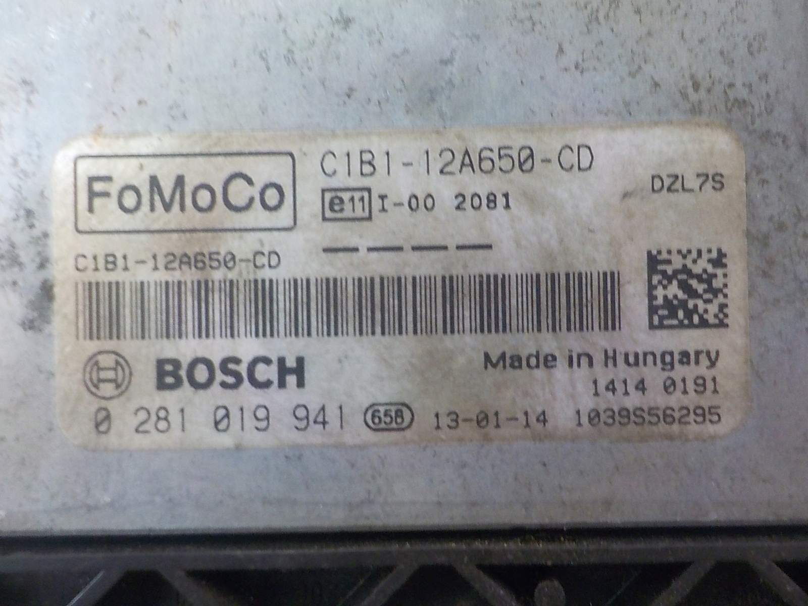 FORD computer Centralina C1B1-12A650-CD 0281019941