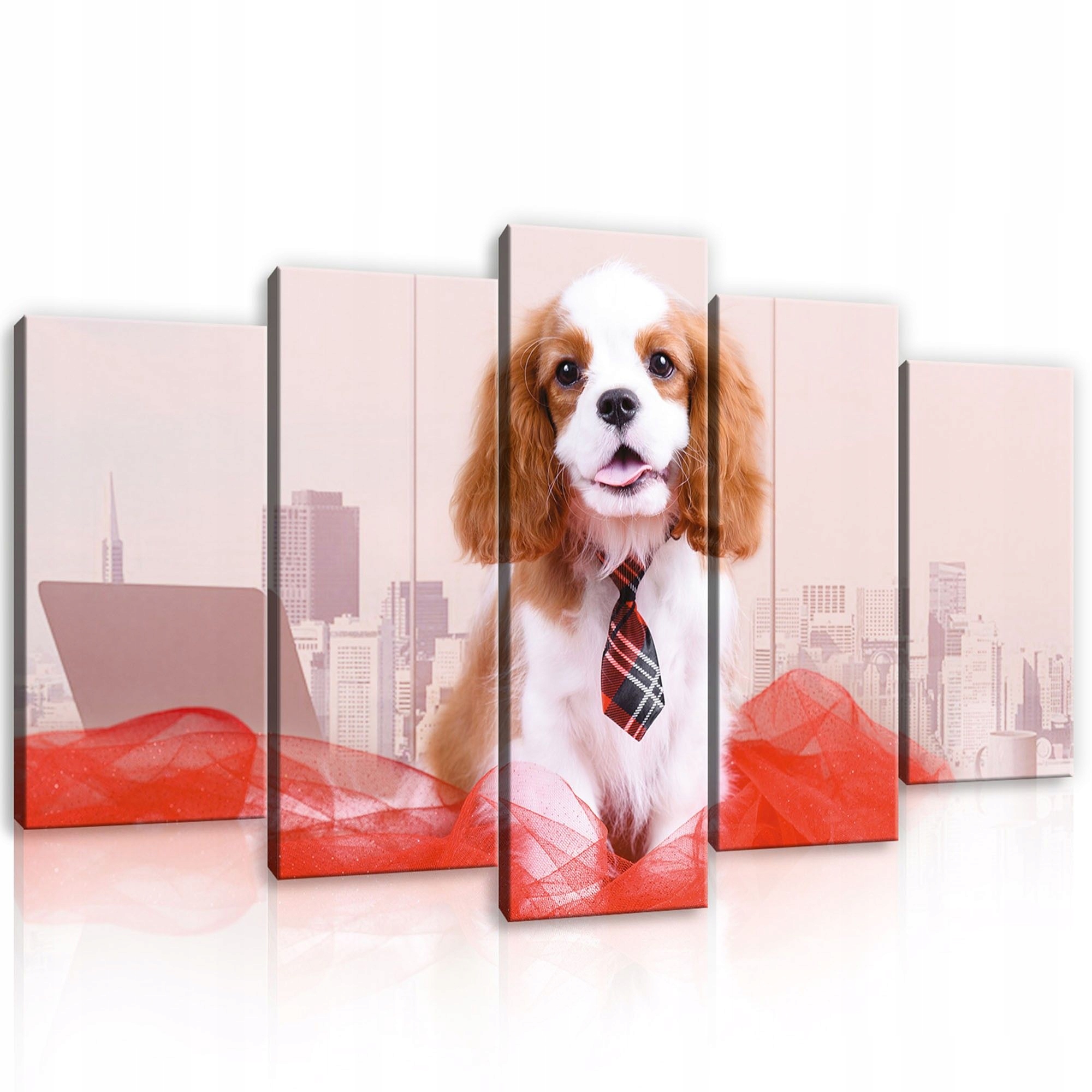 Obraz 100x60 Sladký pes Cavalier King Charles španěl pes v kravatě