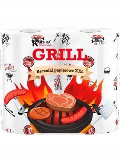 Levně 4x Papírový ručník 3-vrstvý 2 role Grill Kartika