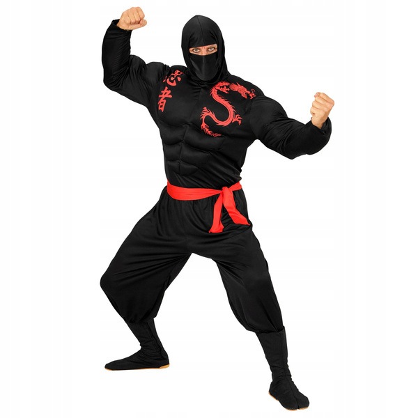 Kostým Ninja Červený Pás Paker L
