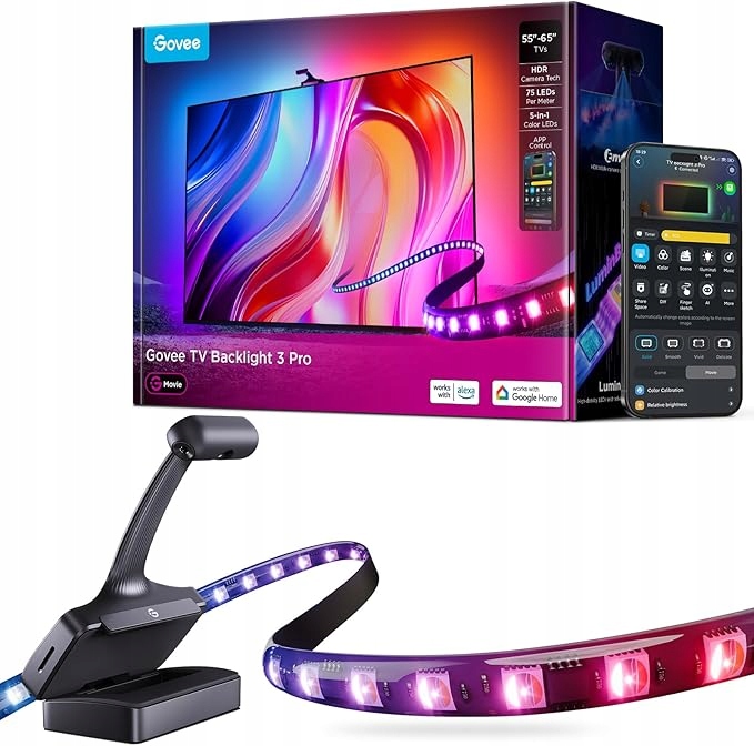 Govee Tv Backlight 3 Pro Led Rgbwwic s Hdr kamerou pro Tv 55-65"