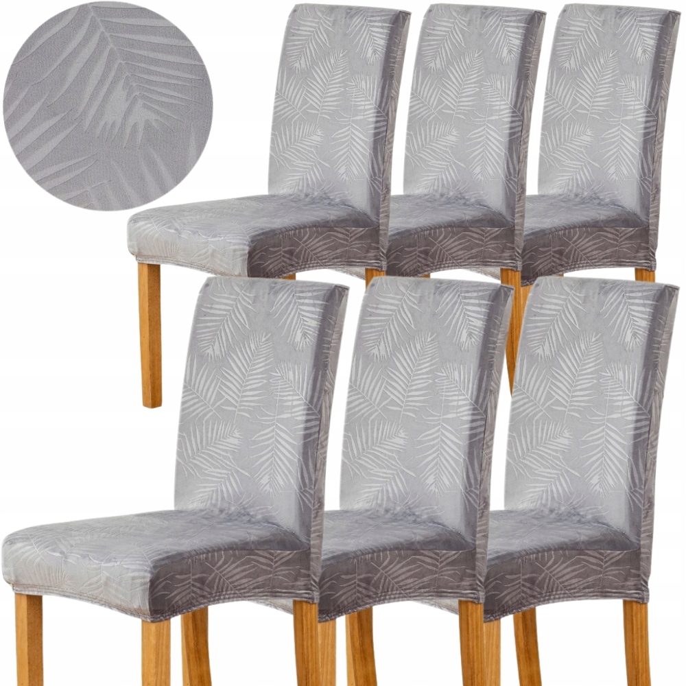 Sada 6 Kusů Univerzálních Potahů Na Židle, Velurová Židle Oeko-tex