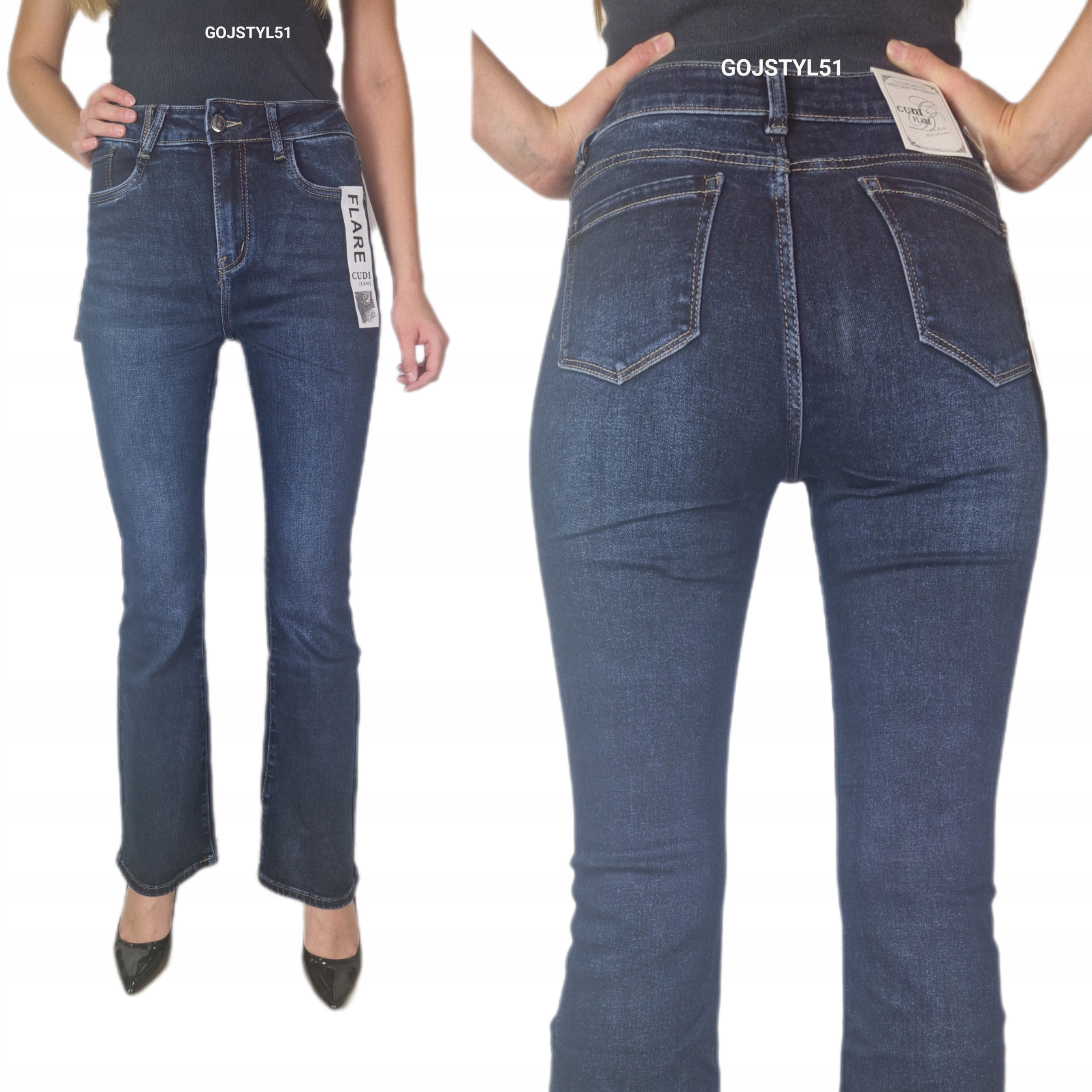 Dámské džínové kalhoty modré s modelovacími prvky