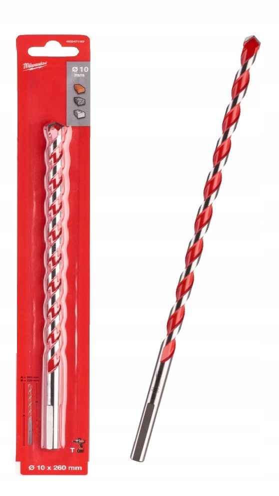 

Milwaukee Wiertło betonu Cegły pustaku 10mm x 260