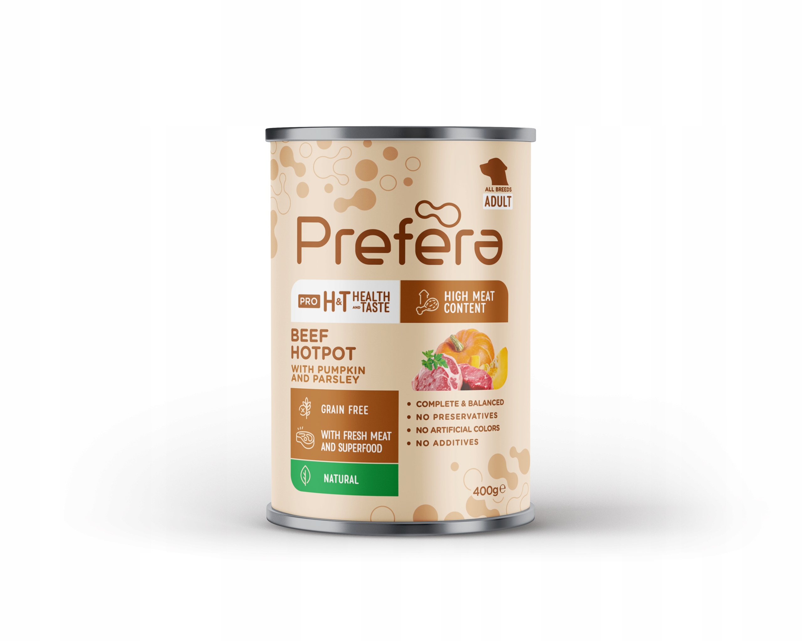 Prefera Pro krmivo krmivo pro psy hovězí maso s dýní a petrželkou 400 g