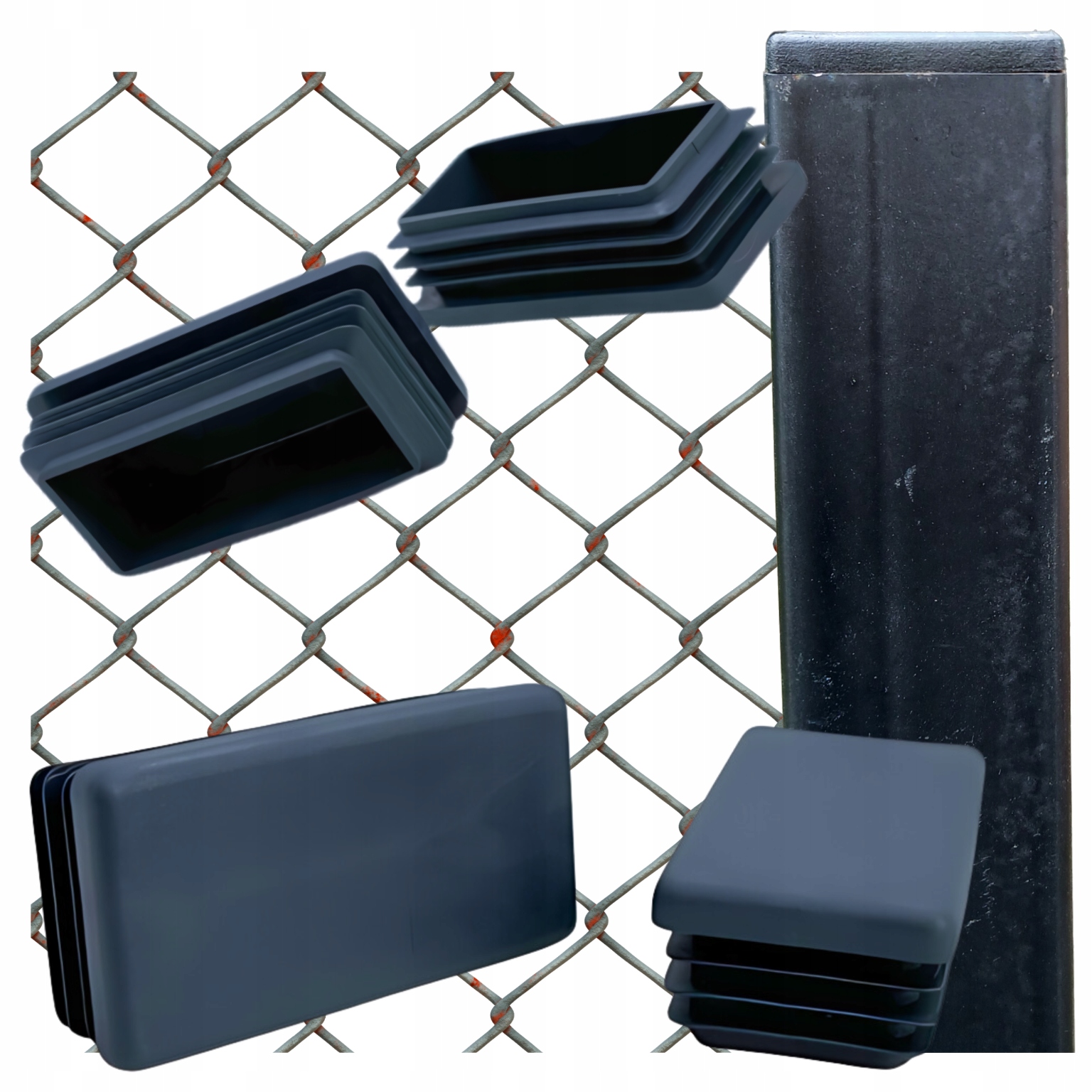 Vnitřní krytka na profil sloupku stříšky 60x30 100 Ks Antracit