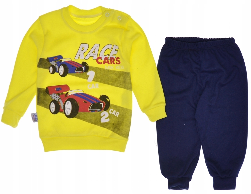 

Komplet dresowy Auto żółty Samochód dresik Dres 80