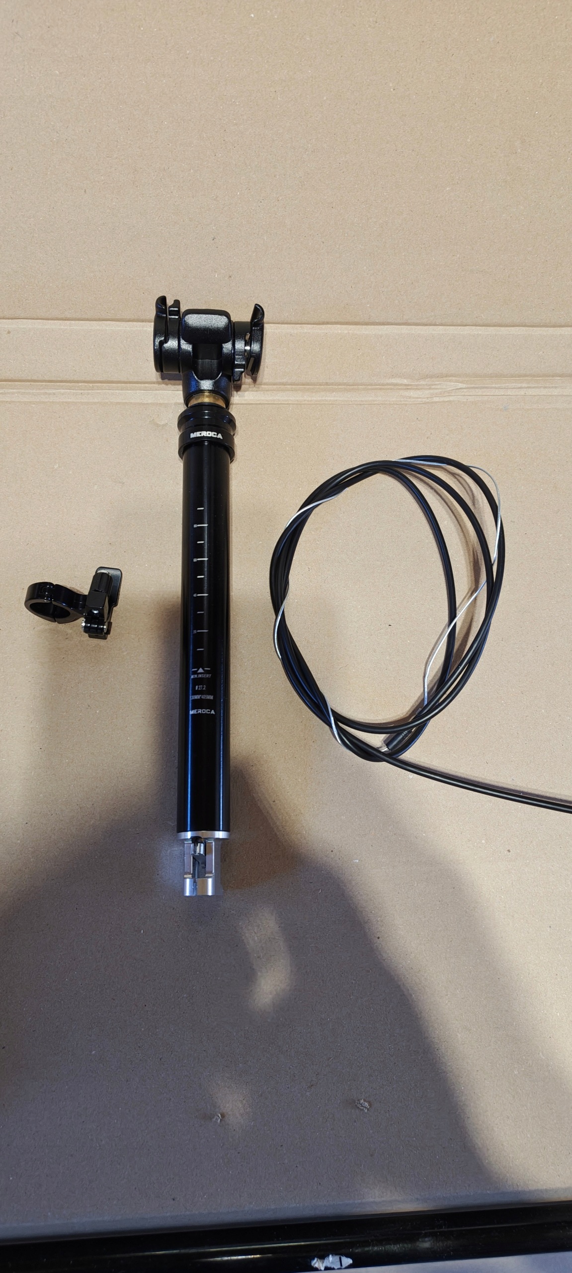Teleskopická tyč Meroca 27,2 mm 405 mm zdvih 130 mm Dropper manžeta